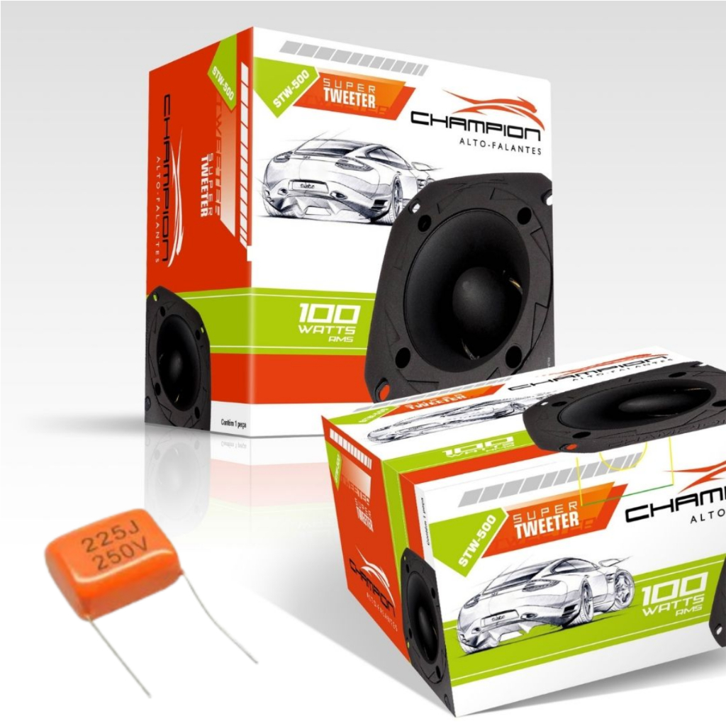 Super Tweeter Champion 100w Rms 8 Ohms Similar Selenium + Capacitor de Brinde