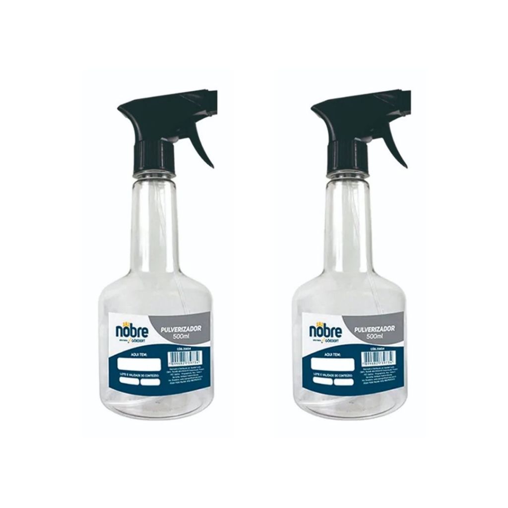 Pulverizador Borrifador 500ml Gatilho Spray Manual Frasco Pet Plástico Nobre 2 Unidades