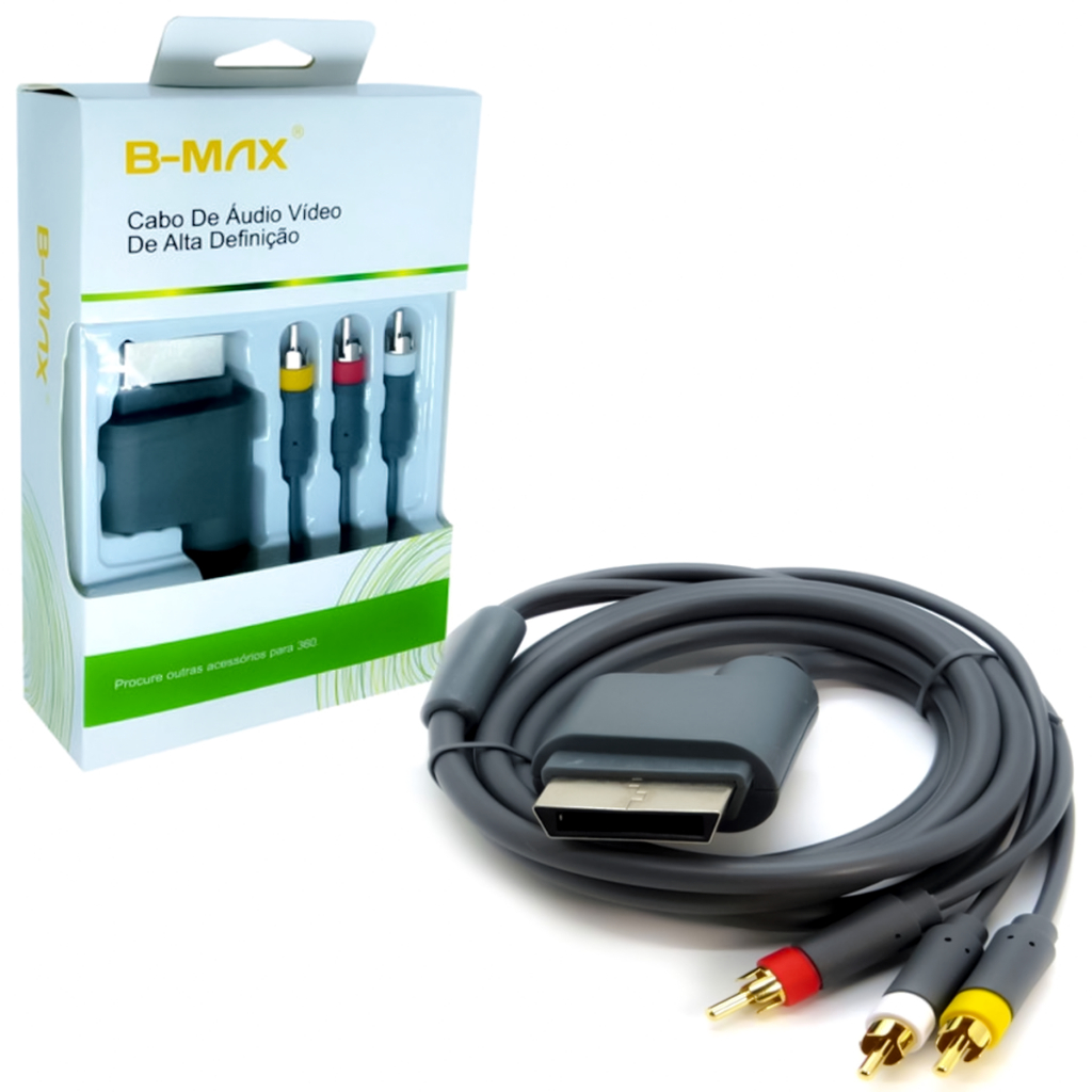Cabo AV RCA para Xbox 360 - X360 Slim Arcade - B-Max BM-504