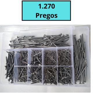 Kit Popular Com 1.270 Pregos Variados Com e Sem Cabeça Mais Caixa Organizadora em Oferta na Shopee