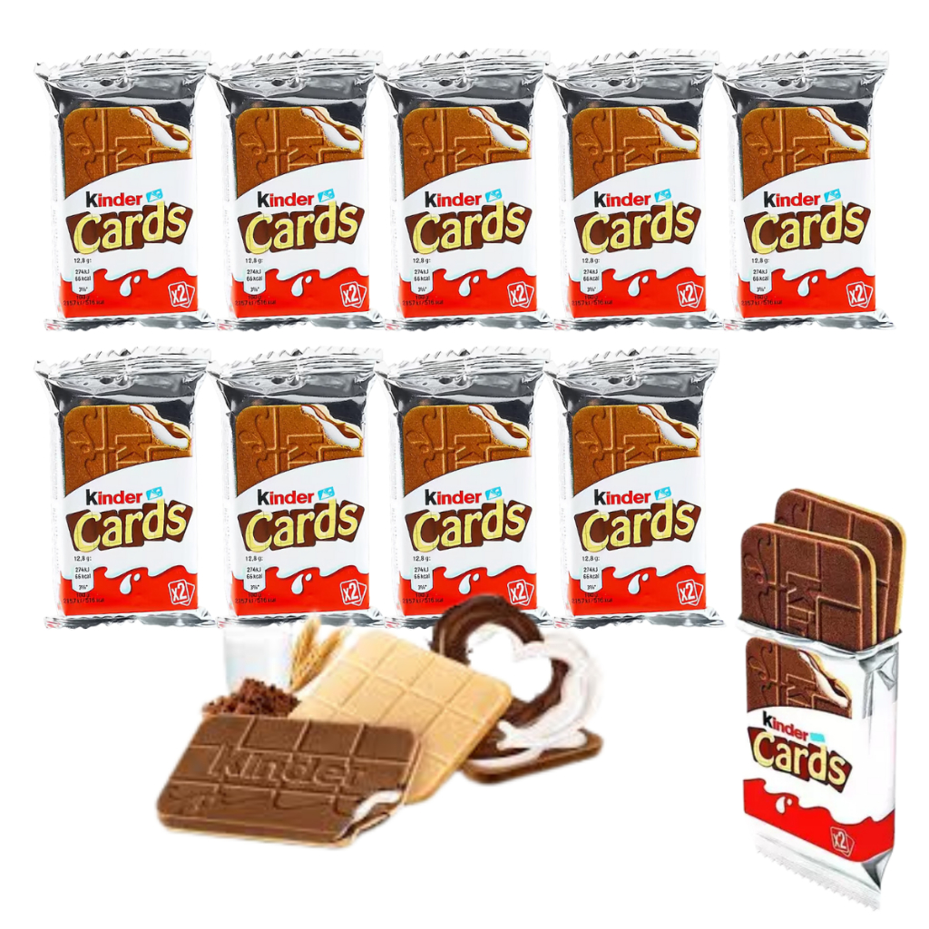 10 Kinder Cards Bolacha Com Recheio Kinder Avulso Importado em Oferta na Shopee