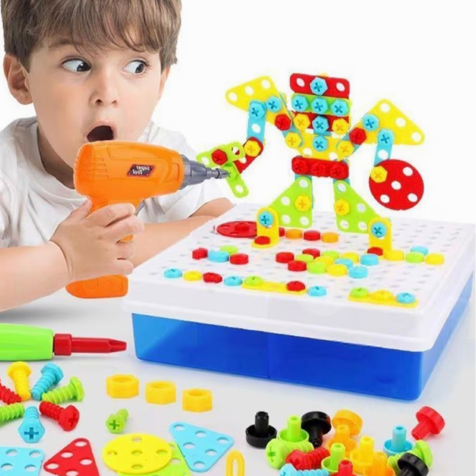 Parafusadeira De Montar Kit Ferramentas Infantil Brinquedo Coordenação Motora Interativo P...