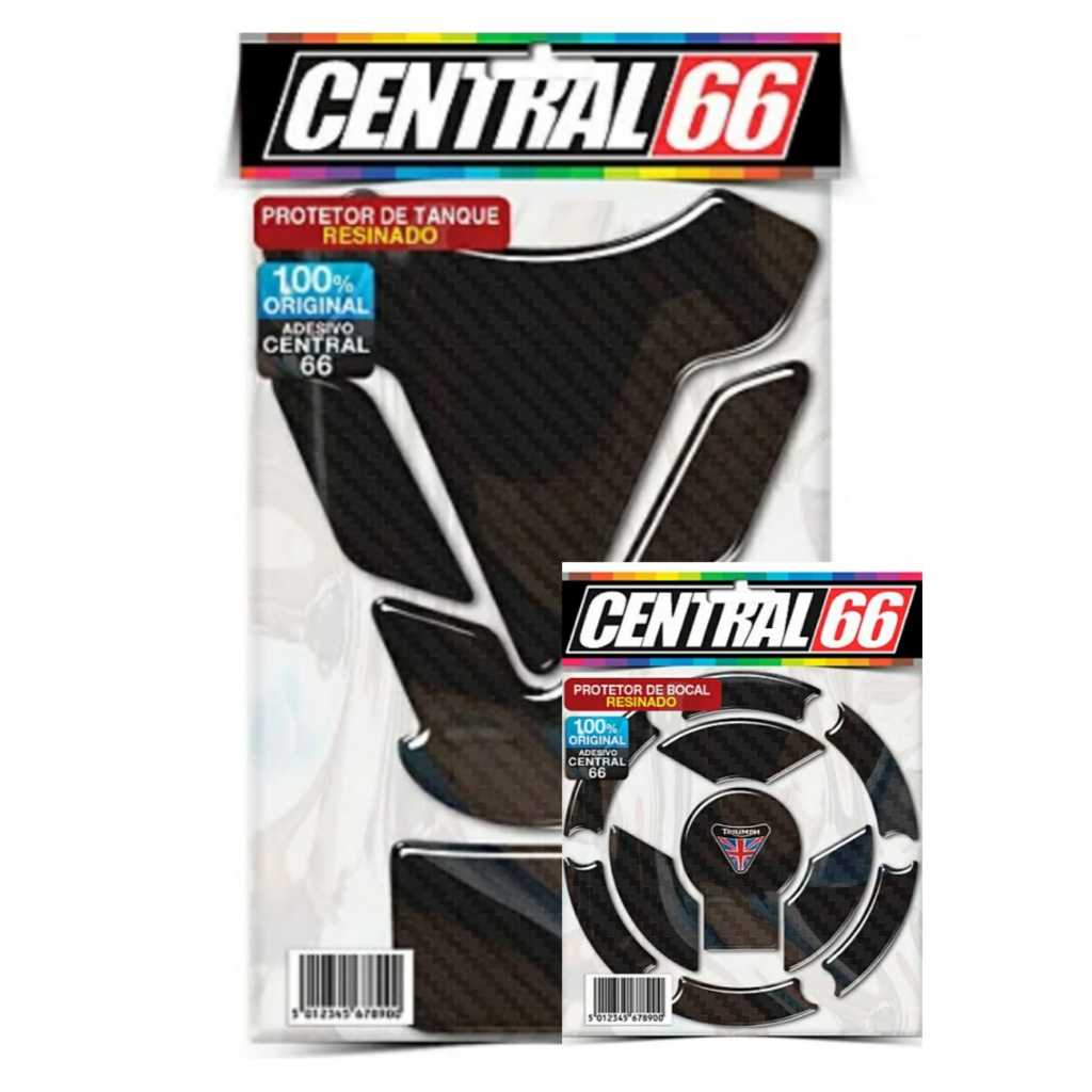 Kit Tank Pad Tampa do Tanque Triumph Daytona 900 Carbono Preto Resinado