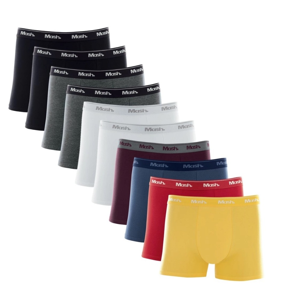 Kit 10 Cueca Mash Box Boxer Cotton Algodão Original