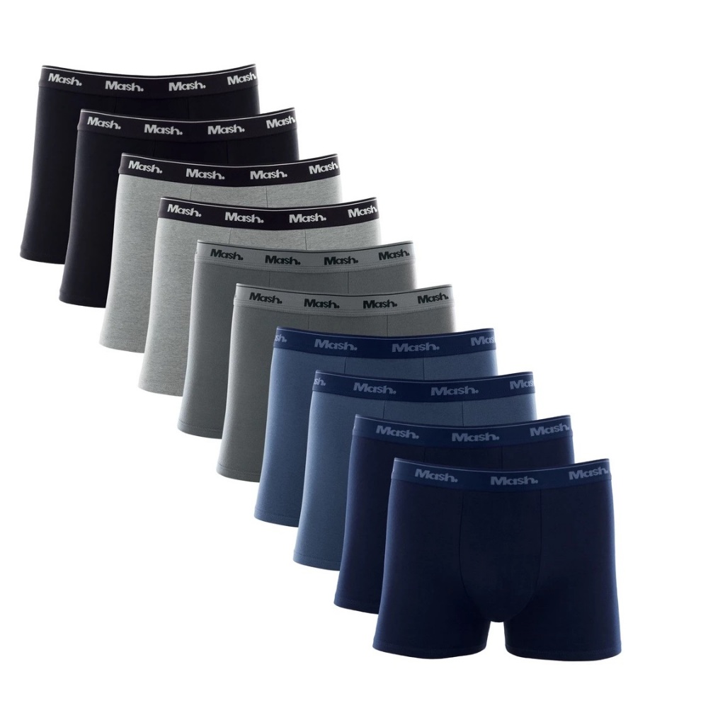 Kit 10 Cueca Mash Box Boxer Cotton Algodão Original