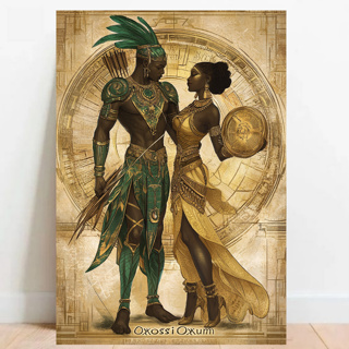Quadro Placa decorativa Oxossi e Oxum Orixá Umbanda Candomblé Decorativo Oxalá 07 em Oferta na Shopee
