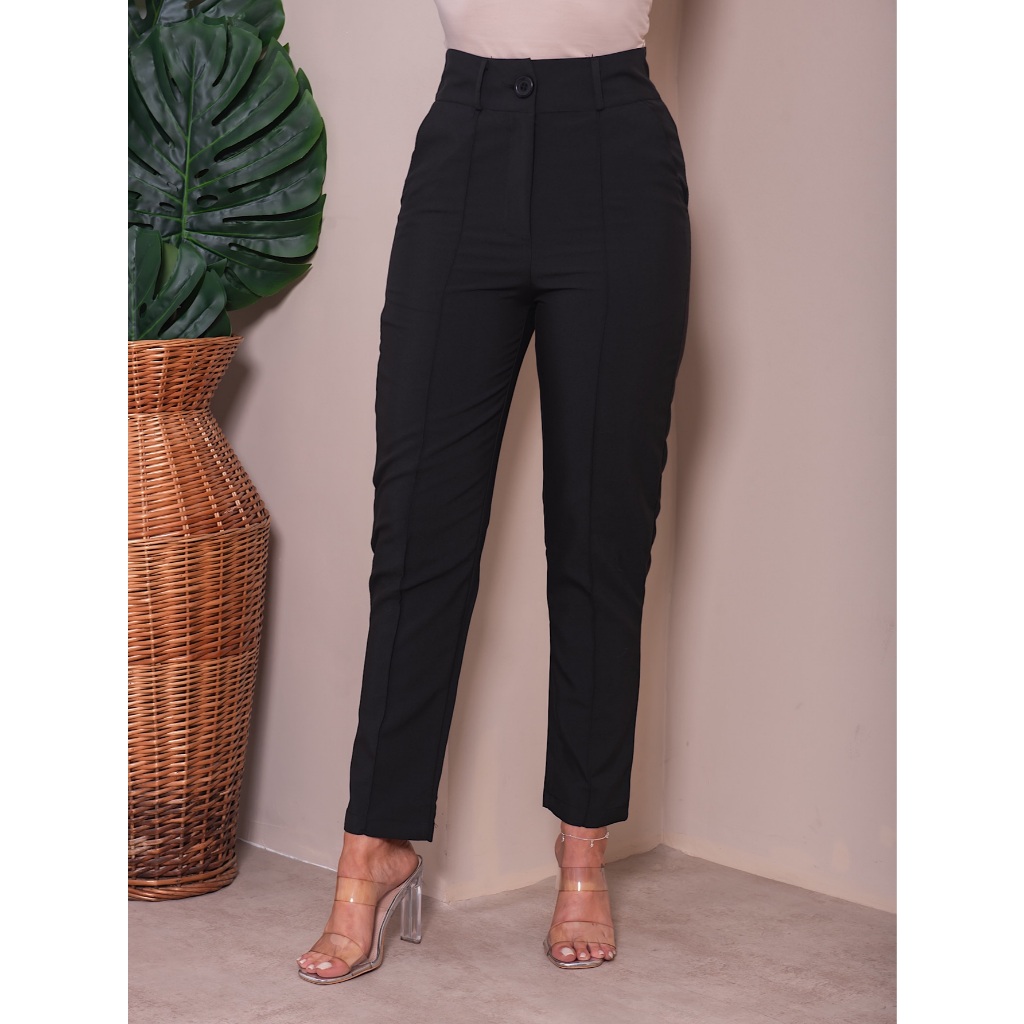 Calça Alfaiataria Feminina Reta Slim Skinny Cigarrete Elegante Moderna Casual Social Trabalho Reunião