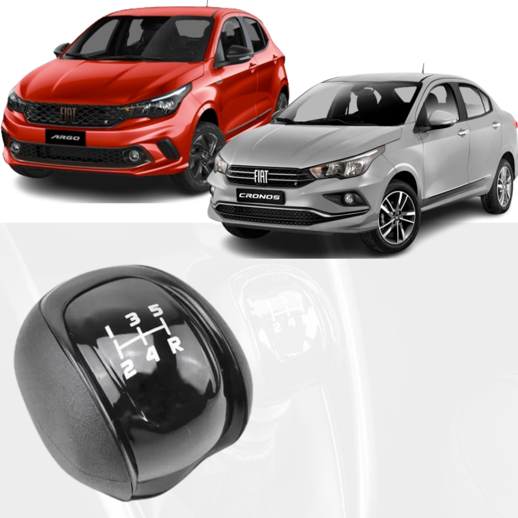 Manopla Bola Cambio Marcha Preta Black Piano Original Fiat Argo Cronos 2017 2018 2019 2020 2021
