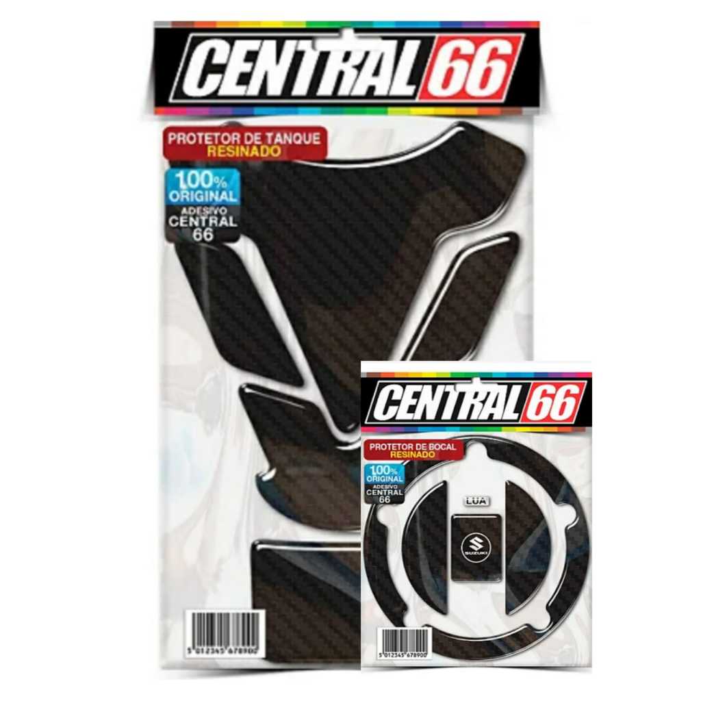 Kit Tank Pad Tampa do Tanque Suzuki Bandit 600 650 Carbono Preto Resinado