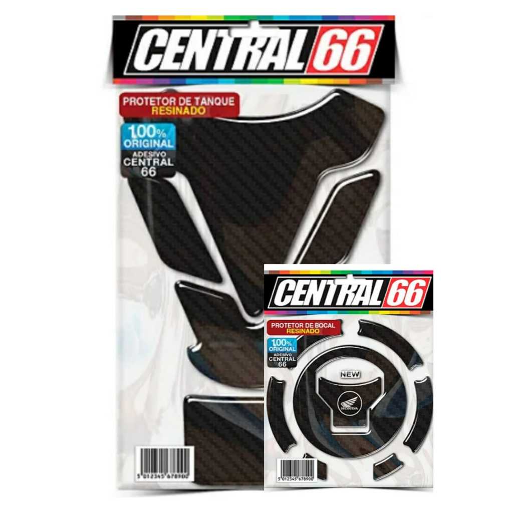 Kit Tank Pad Tampa do Tanque Honda Cb 300f Twister Carbono Preto Resinado