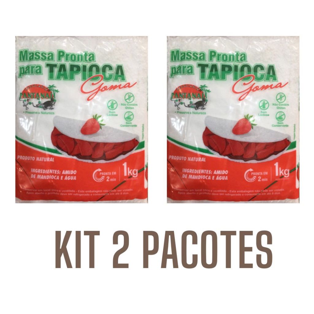 Tapioca Massa Pronta Pantanal 1 kg - kit 2un