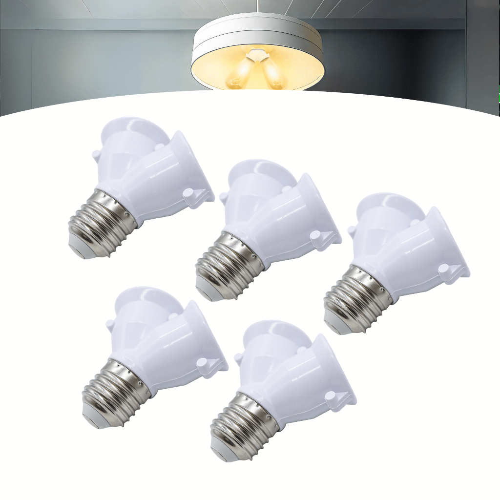 Kit 5 Soquete Bocal Duplo Tipo Y Adaptador Para Duas Lâmpadas E27 Bivolt em Oferta na Shopee