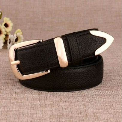 1Peca cinto 3cm litchi em relevo mode versatil fivela de metal para quotidiano com passando de couro3CM光面三件套带皮圈 em Oferta na Shopee