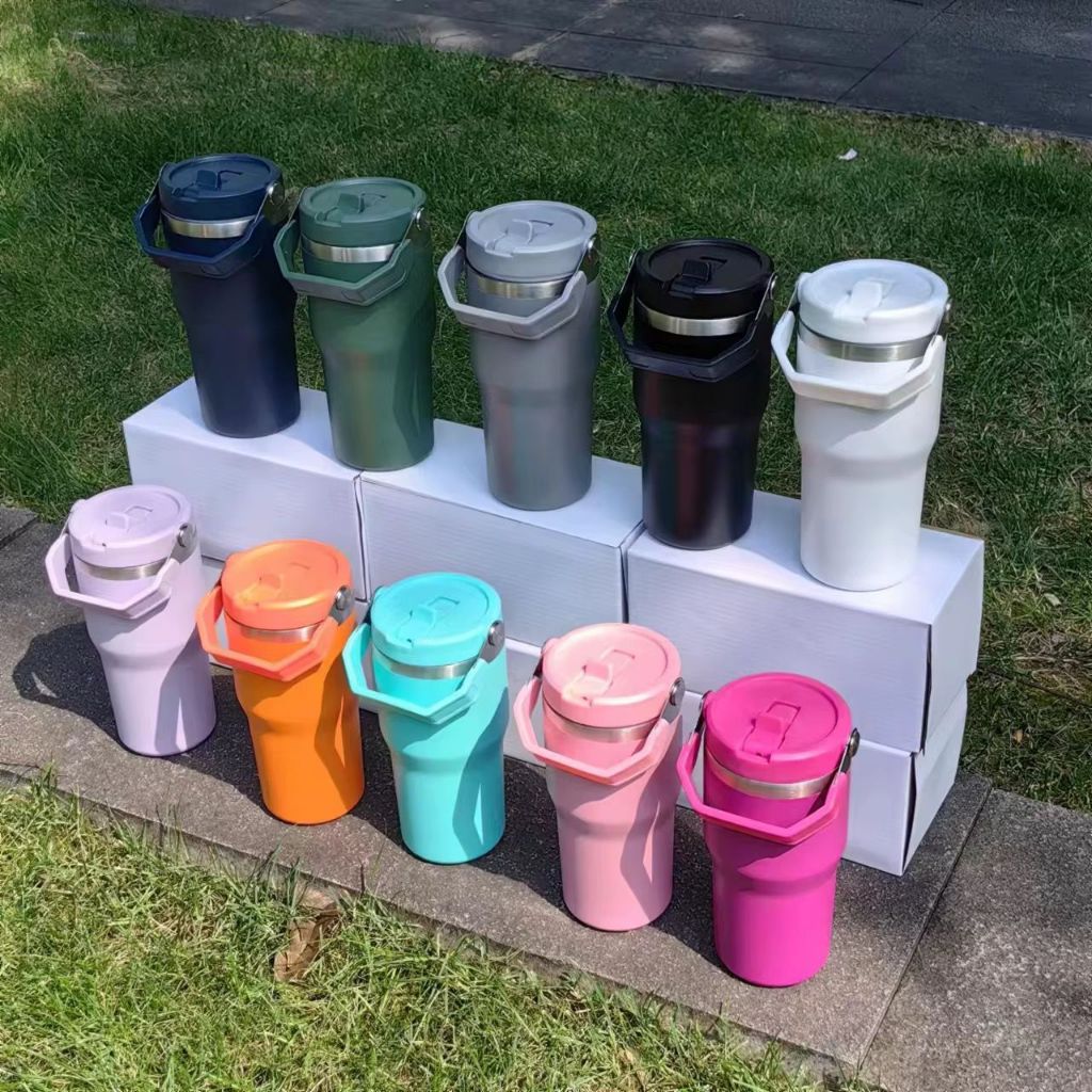 Copo Garrafa Térmica Inoxidavel 600ML Com Tampa , Canudo , Alça E Bico - 600ml em Oferta na Shopee