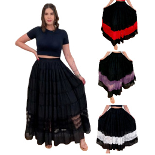 Roupa Religiosa Preta de Umbanda Candomblé Saia Feminina Modelo de Luxo Pomba-Gira em Chiffon em Oferta na Shopee