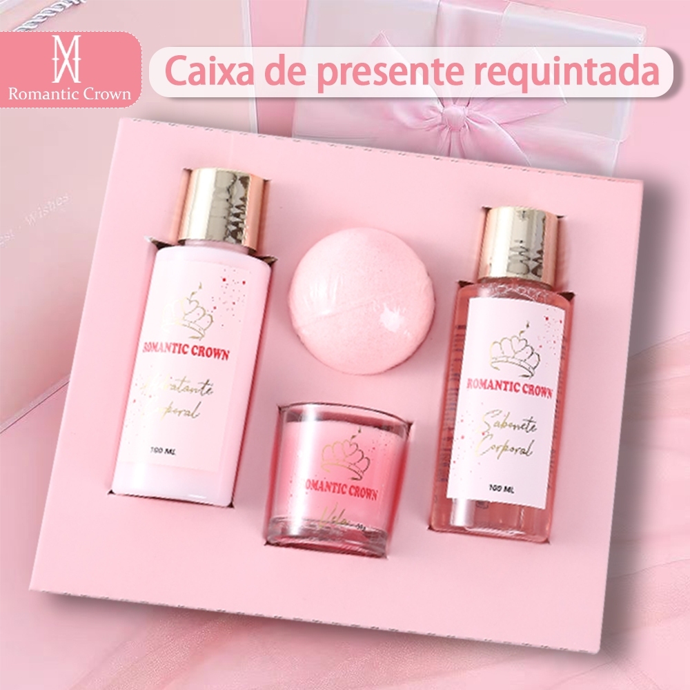 Kit presente de Natal presente SPA feminino para esposa, namorada,mãe com Vela+Sais de Banho+Gel de Banho+Banho de Bola