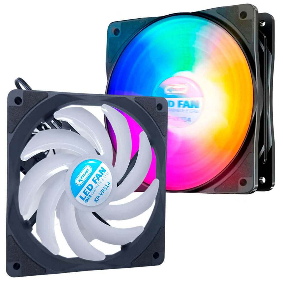 Fan Cooler Ventoinha Leds Coloridos Super Silencioso Velocidade 1500rpm  Alta Eficiência de Refrigeração