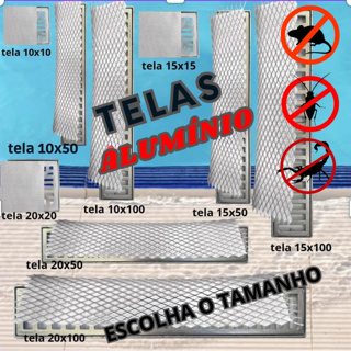 tela em alumínio expandido ralo interno externo linear proteção anti-inseto não enferruja não desfia em Oferta na Shopee