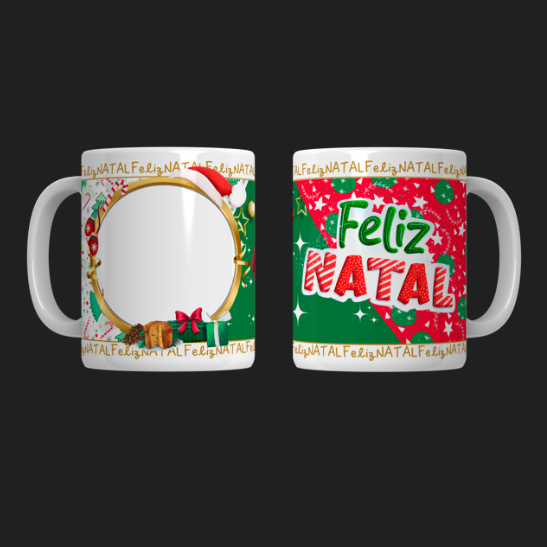 Caneca Ceramica/Polimero - Caneca de natal com sua imagem - Personalizada 325ml - Envio Rápido