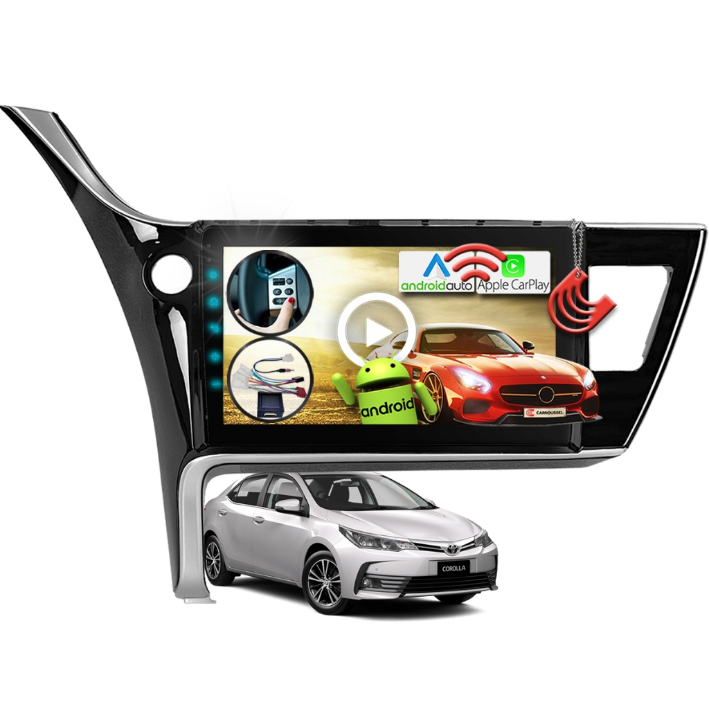 Kit Multimidia 9 polegadas Android Corolla 2018 a 2019 - Tela Som Central Redecan Canbus CarPlay GPS