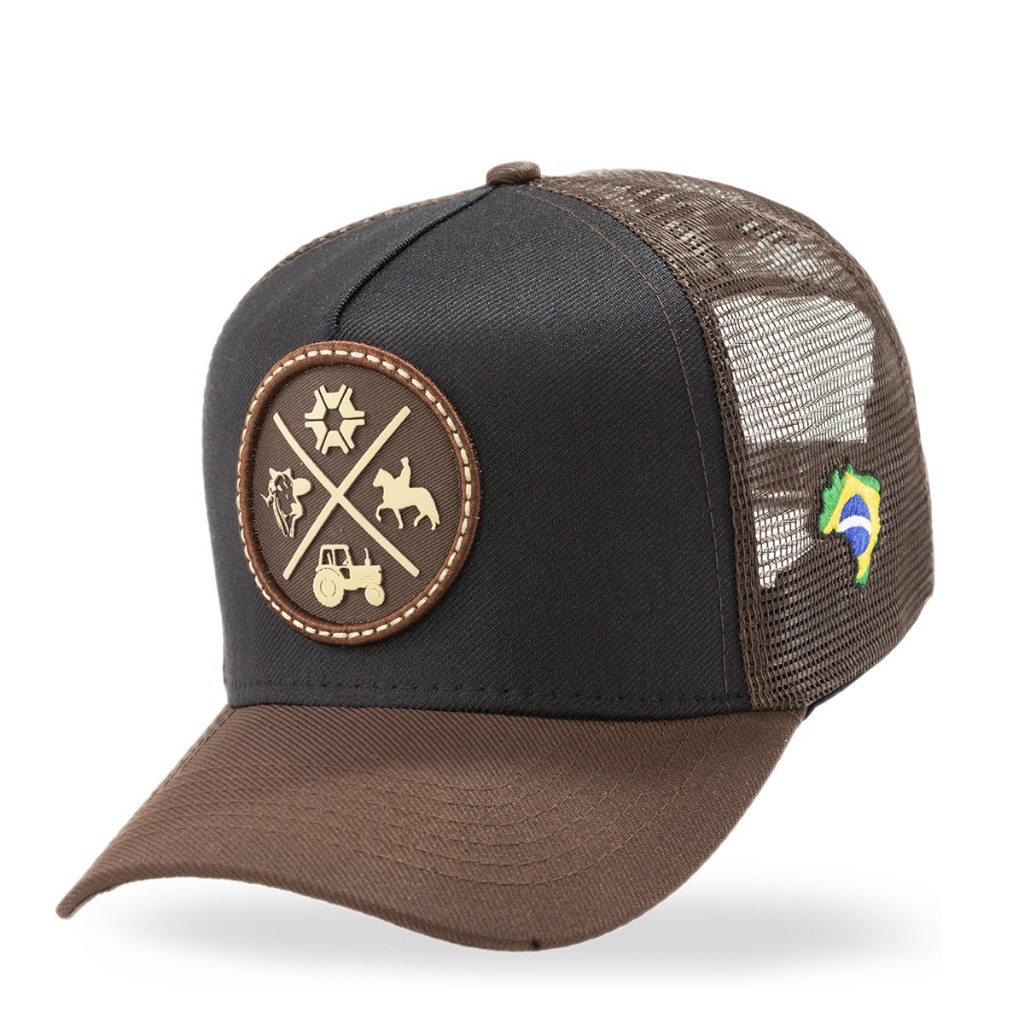 Boné Trucker Telinha Agro Linha Country Brasão Agro