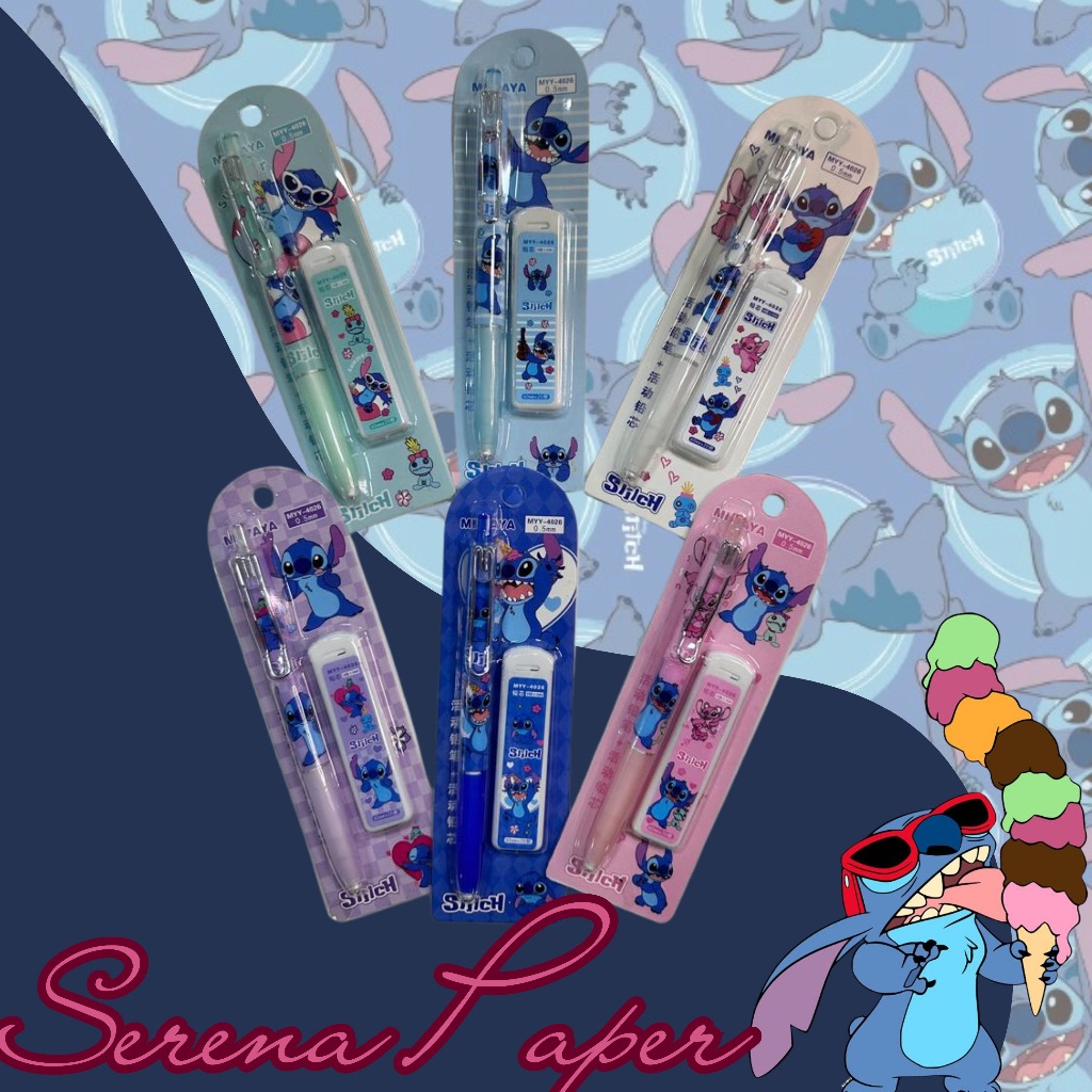 LAPISEIRA STITCH 0.5mm / PAPELARIA FOFA KAWAII / MATERIAL ESCOLAR em Oferta na Shopee