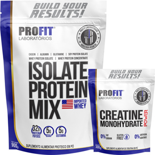 Whey Isolate Protein Mix 900g + Creatina Power Refil 300g - Profit em Oferta na Shopee