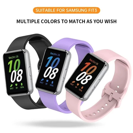 Pulseira Silicone Premium Compatível Samsung Galaxy Fit 3 SM-R390 Fecho Metálico Troca Rápida Confortável