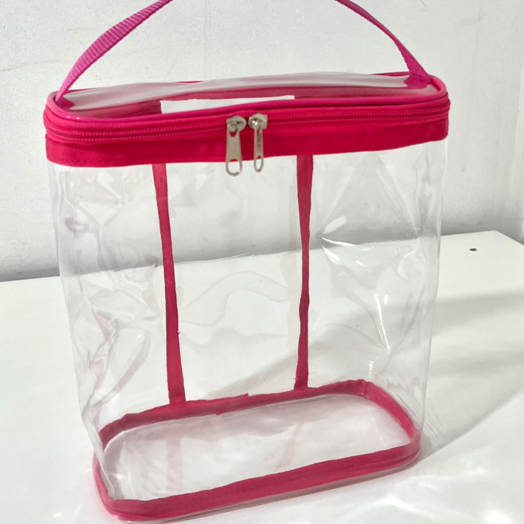 Porta Shampoo Necessaire Maquiagem Organizadora Viagem Praia Transparente em Oferta na Shopee