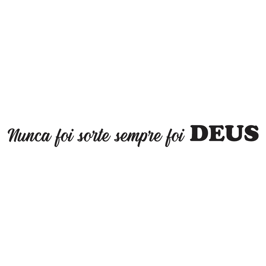 Quadro Decorativo Religioso Frase Nunca foi sorte sempre foi Deus MDF 3mm Preto Fosco