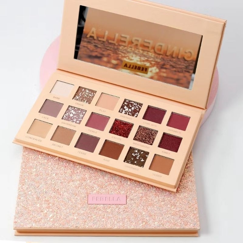 Paleta de Sombras cinderela da febella/cristal sombras nude de alta pigmentação
