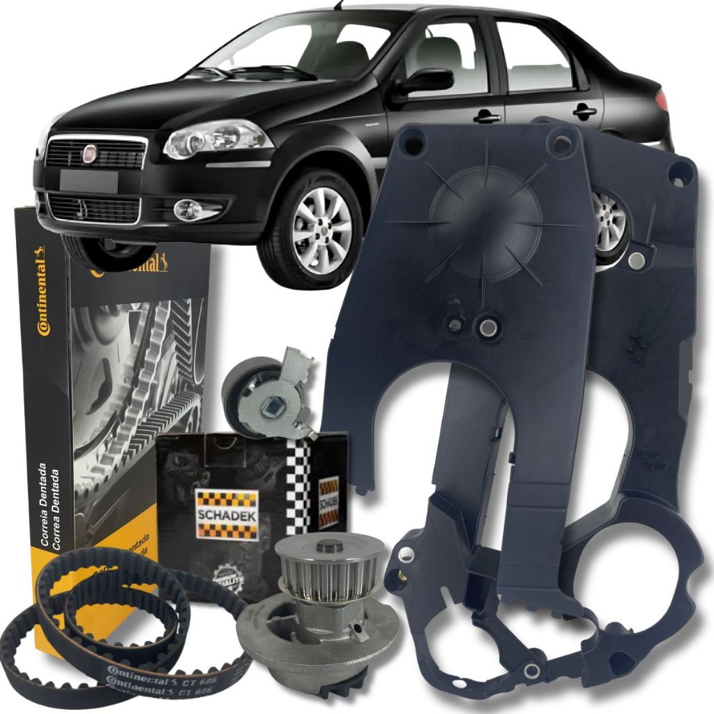 Correia Dentada Tensor Bomba D'Agua e Capa de Proteção - Fiat Siena Doblo Palio Strada HLX 1.8 8V