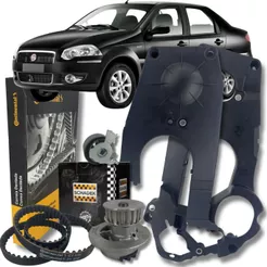 Correia Dentada Tensor Bomba D'Agua e Capa de Proteção - Fiat Siena Doblo Palio Strada HLX 1.8 8V
