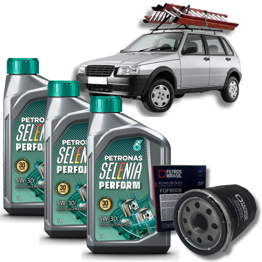 Kit Revisão Fiat Uno Mille Economy Palio Siena Strada Idea 1.4 Fire 5w30 Selenia Petronas