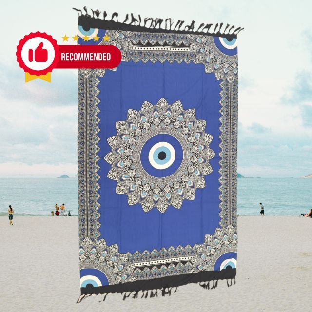Canga de Praia Olho Grego Canga Saída de Praia Canga para Praia Moda Praia Lenço Canga Estampado Saída de Praia Poliéste