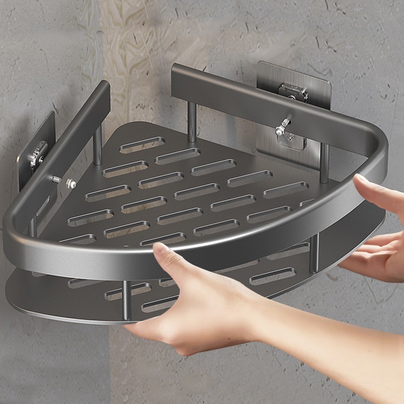 Suporte De Shampoo Prateleiras De Banheiro Sem Furo - Space Aluminium Alta qualidade em Oferta na Shopee