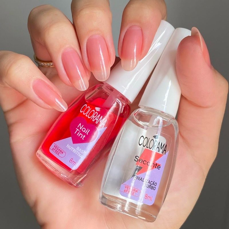 Kit 2 Esmalte Base Nutritiva Nail Tint e Secante Finalização Turbo em Oferta na Shopee