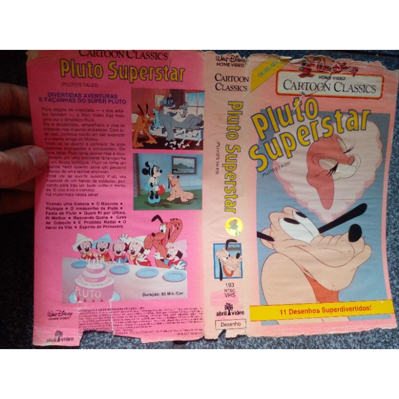 Encarte VHS Pluto SuperStar ( NÃO CONTÉM A FITA)