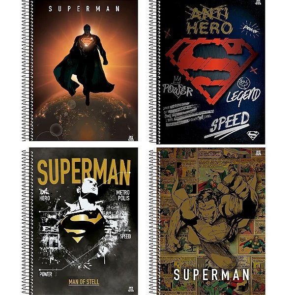 Caderno Universitário 10 Matérias 160 Fls – SuperMan em Oferta na Shopee
