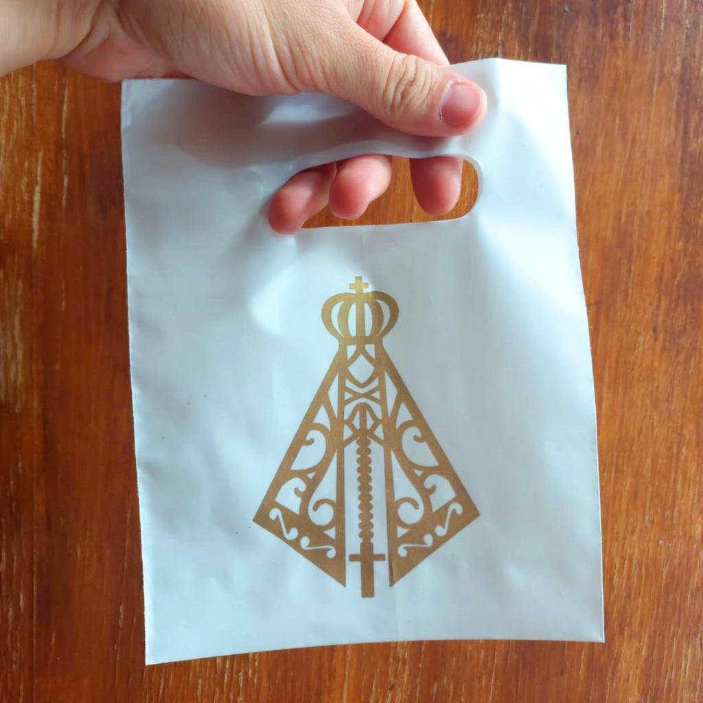 Sacola Personalizada Nossa Senhora Aparecida 16x20 Boca de Palhaço Lembrancinha Festa