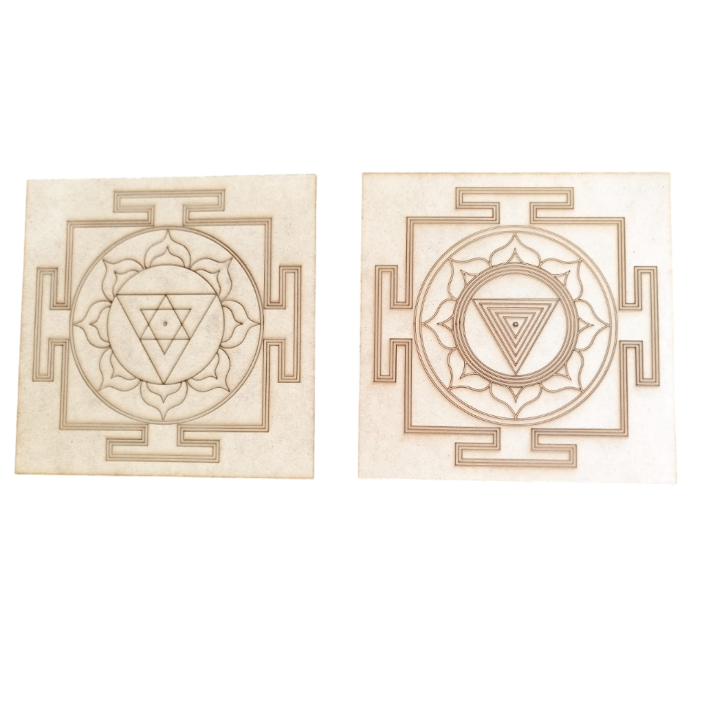 yantra de kali e yantra de ganesha 20x20 cm mdf 3mm gravado a laser