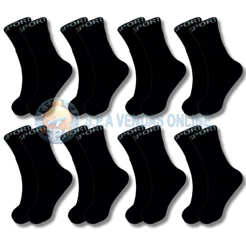 kit de 3/6/9/12/15 e 18 pares meia SPORT PRETA 100% algodão grossa alta qualidade cano alto