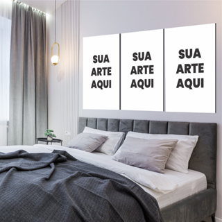 Kit com 3 quadros personalizados com foto ou imagem placa decorativa decoração sala quarto em Oferta na Shopee