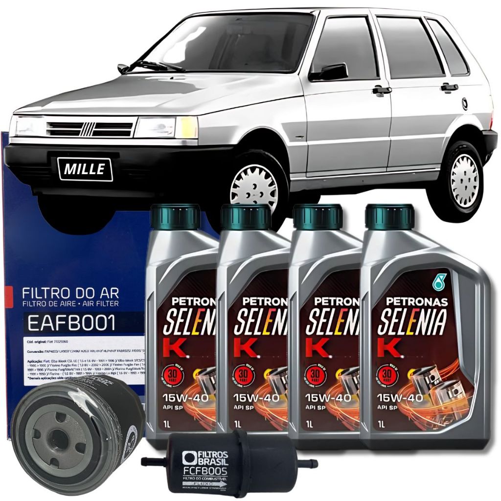 Troca de Oleo Uno Mille 1.0 MPI Fiasa 1994 1995 1996 1997 1998 1999 2000 200115W40 SELENIA em Oferta na Shopee