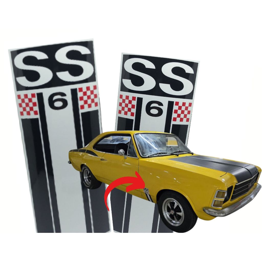 ADESIVOS SS6 OPALA SS 6CIL / PAR ADESIVOS PARA-LAMAS / PADRÃO OPALA SS6 TIGRADO