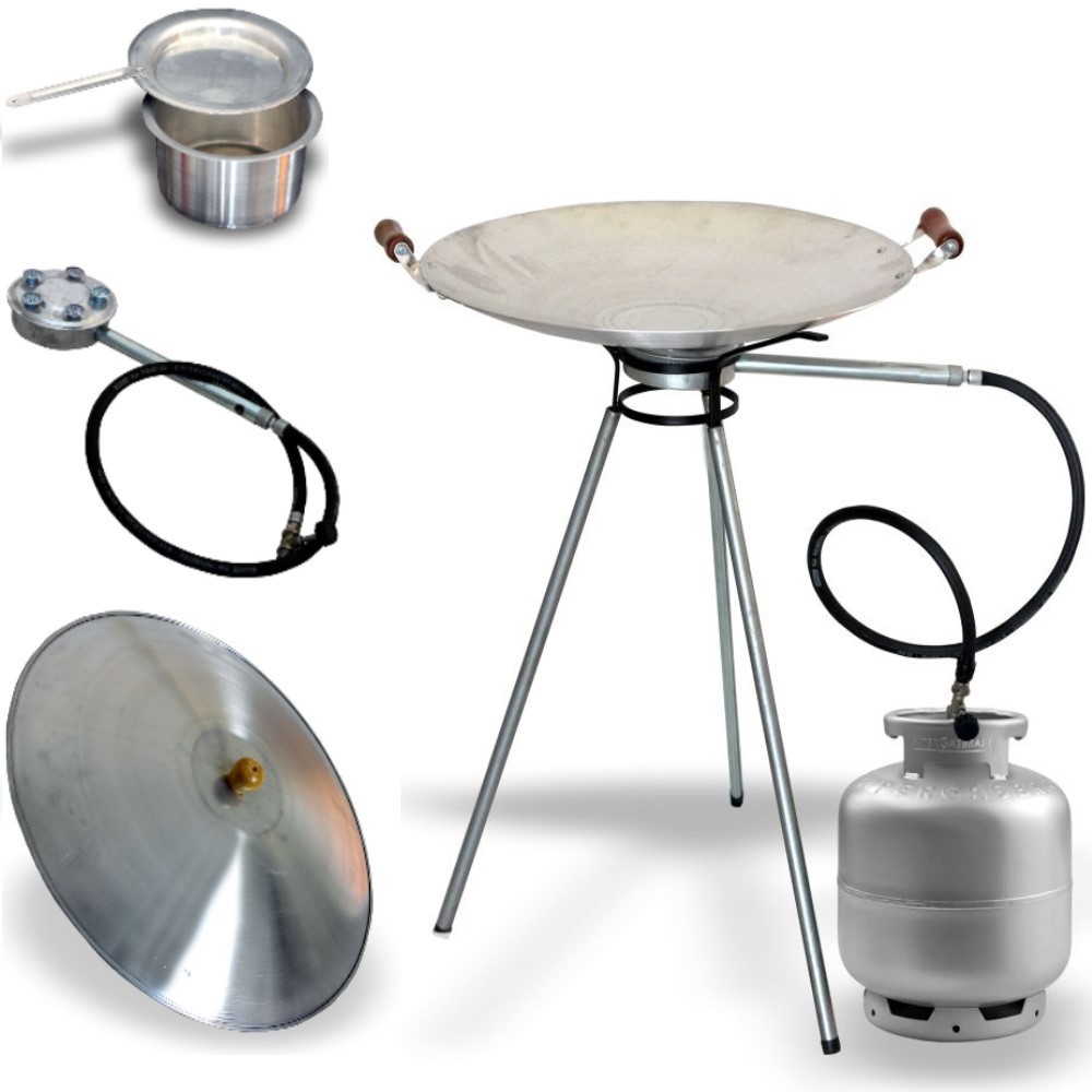 Tacho 50cm Alumínio Flex com Tampa, Tripé 60cm Chão/Tripé 20cm Mesa, Kit Gás, COMPLETO TF - 5007