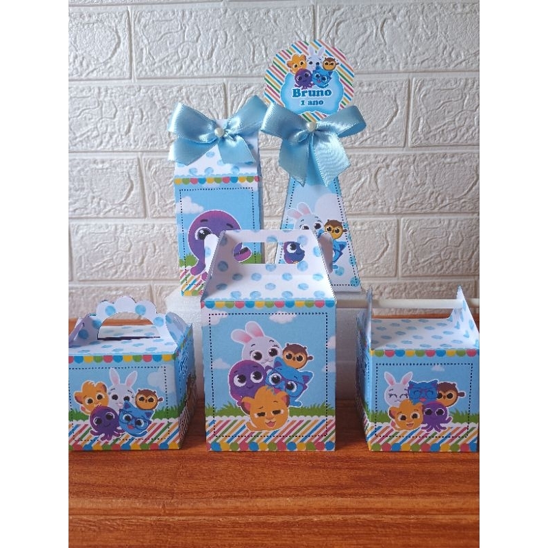 PEGUE E MONTE - Kit Caixinhas Personalizadas Bolofofos para Aniversário/ Lembrancinha para Festa/ Papelaria