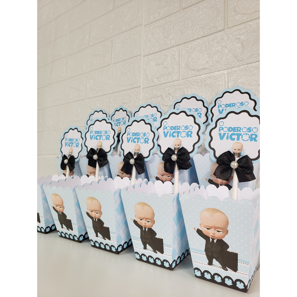 5 Unid centro de mesa cachepot personalizado enfeite decoração de mesa aniversário tema poderoso chefinho menino