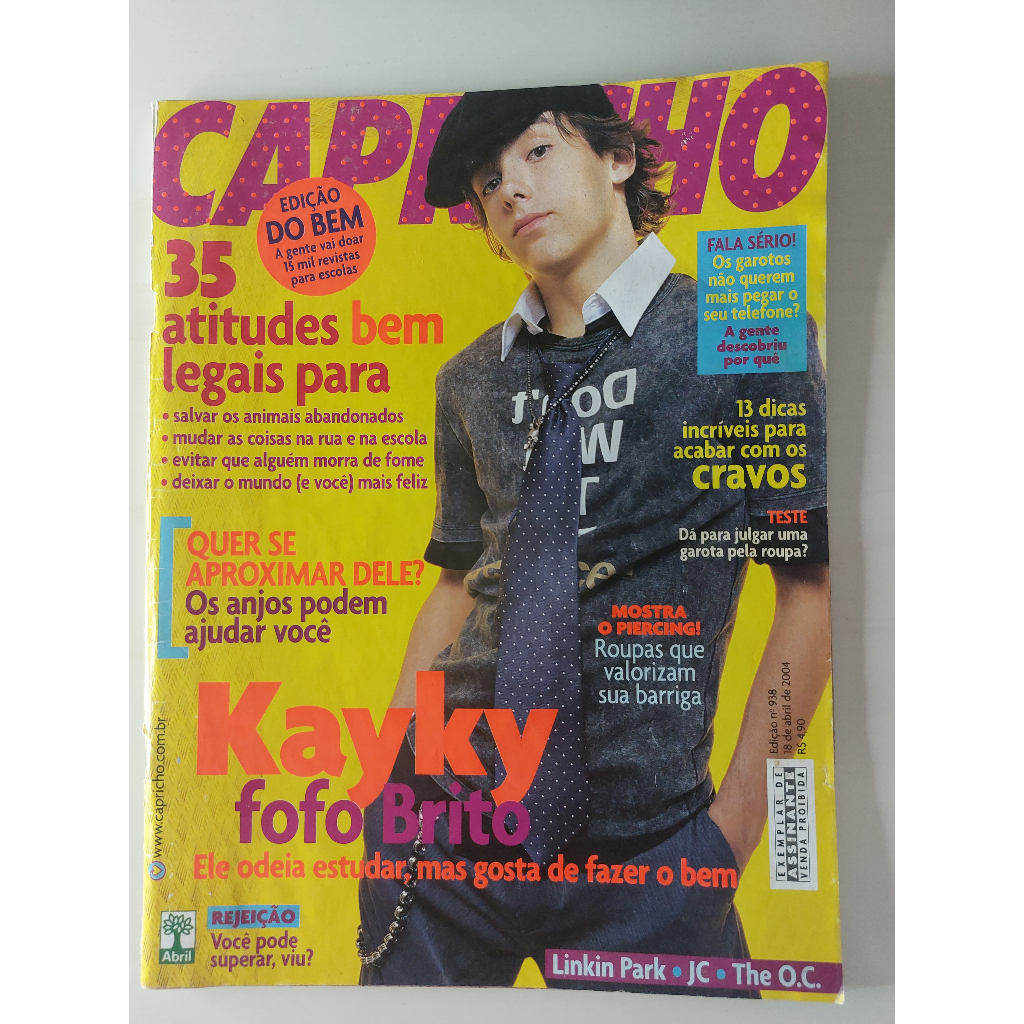 Revista Capricho Nº 938 Kayky Brito Linkin Park The O.C. JC Chasez Chorão 2004