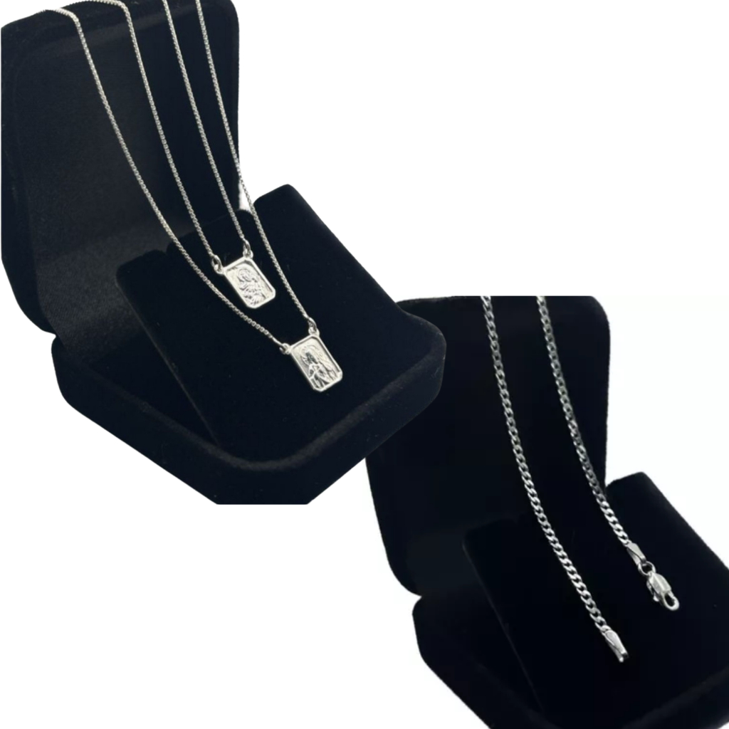 Kit Escapulário + Pulseira masculina em Prata Pura 925 em Oferta na Shopee